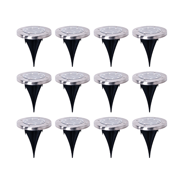 12x Solar Powered LED Buried Inground Recessed Light Garden Outdoor Deck Path