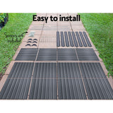 All parts of Galvanised raised garden bed measuring 320cm x 80cm x 77cm in aluminium grey