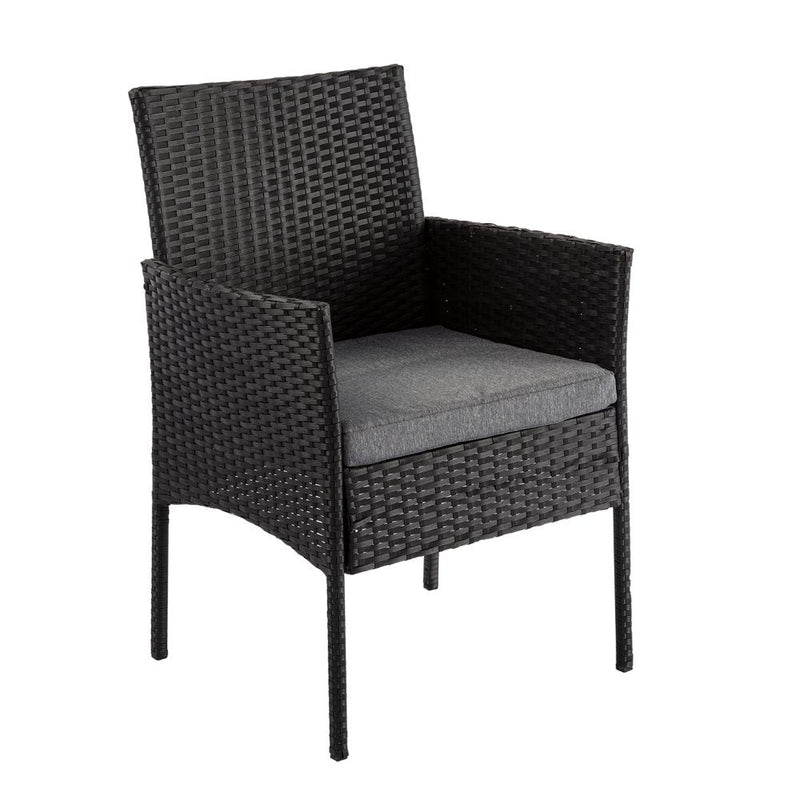 Furniture > Outdoor - 3PC Outdoor Table and Chairs Set - Black - Garden Yard