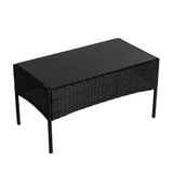 Furniture > Outdoor - 4 Seater Wicker Outdoor Lounge Set - Black - Garden Yard