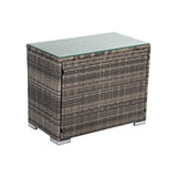 Furniture > Outdoor - 7PC Outdoor Wicker Lounge with Storage Corner (Grey) - Garden Yard