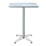 Furniture > Outdoor - Bar Table Outdoor Furniture Adjustable Aluminium Pub Cafe Indoor Square Gardeon - Garden Yard