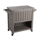Furniture > Outdoor - Garden Bar Serving Cart with Cooler (Taupe) - Garden Yard