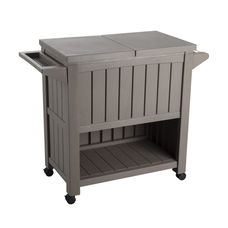 Furniture > Outdoor - Garden Bar Serving Cart with Cooler (Taupe) - Garden Yard