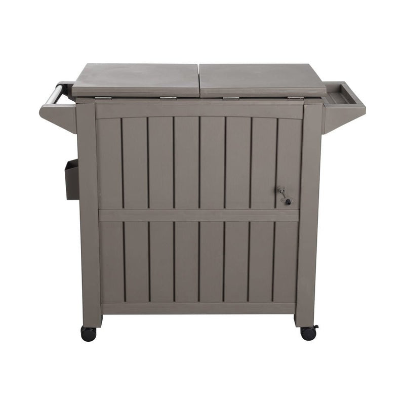 Furniture > Outdoor - Garden Bar Serving Cart with Cooler (Taupe) - Garden Yard
