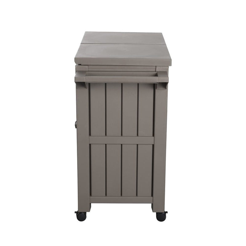 Furniture > Outdoor - Garden Bar Serving Cart with Cooler (Taupe) - Garden Yard
