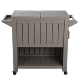 Furniture > Outdoor - Garden Bar Serving Cart with Cooler (Taupe) - Garden Yard