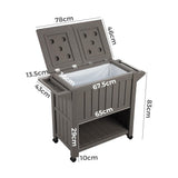 Furniture > Outdoor - Garden Bar Serving Cart with Cooler (Taupe) - Garden Yard