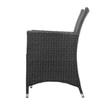 Furniture > Outdoor - Gardeon 3pc Bistro Wicker Outdoor Furniture Set Black - Garden Yard