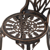 Furniture > Outdoor - Gardeon 3PC Outdoor Setting Cast Aluminium Bistro Table Chair Patio Bronze - Garden Yard