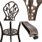 Furniture > Outdoor - Gardeon 3PC Outdoor Setting Cast Aluminium Bistro Table Chair Patio Bronze - Garden Yard