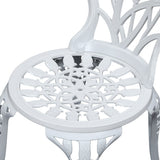 Furniture > Outdoor - Gardeon 3PC Outdoor Setting Cast Aluminium Bistro Table Chair Patio White - Garden Yard
