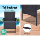 Furniture > Outdoor - Gardeon 4 - piece Outdoor Lounge Setting Wicker Patio Furniture Dining Set Grey - Garden Yard
