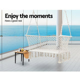 Furniture > Outdoor - Gardeon Camping Hammock Chair Patio 2 Person Swing Hammocks Double Portable Cream - Garden Yard