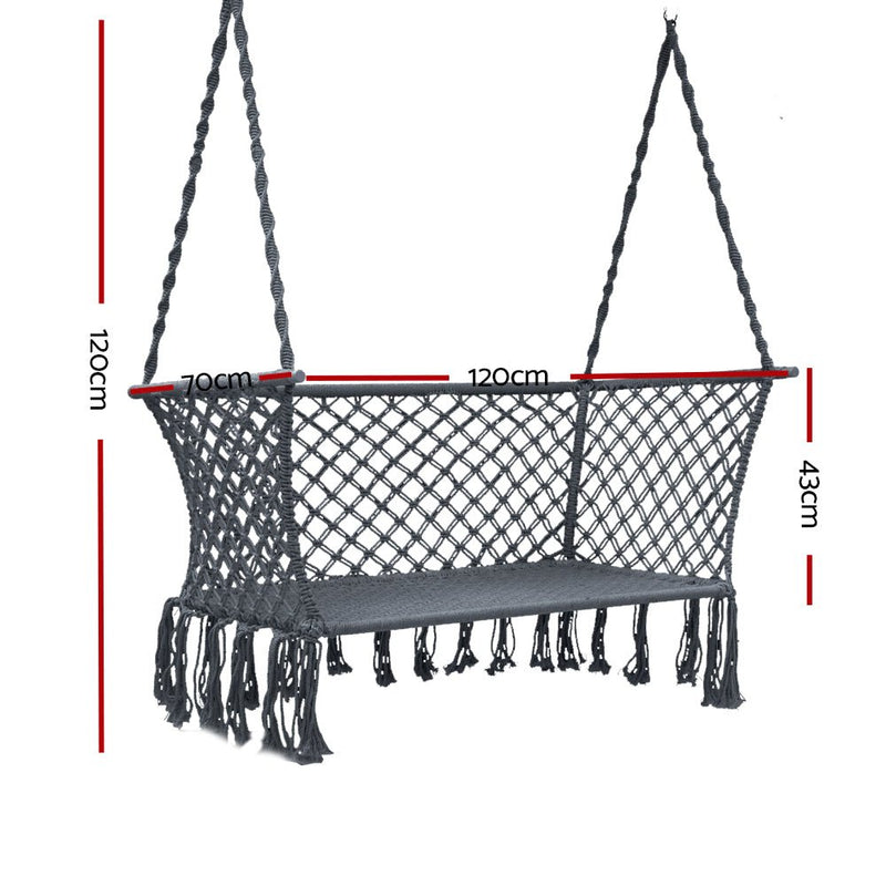 Furniture > Outdoor - Gardeon Camping Hammock Chair Patio 2 Person Swing Hammocks Double Portable Rope - Garden Yard