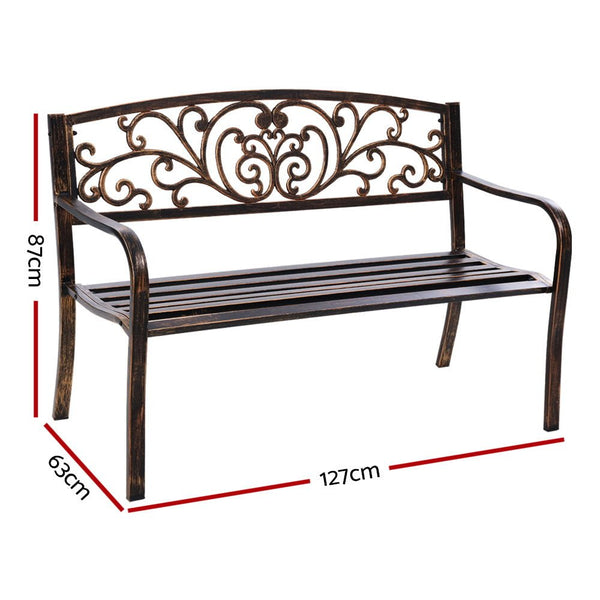 Furniture > Outdoor - Gardeon Cast Iron Garden Bench - Bronze - Garden Yard