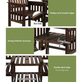 Furniture > Outdoor - Gardeon Garden Bench Chair Table Loveseat Wooden Outdoor Furniture Patio Park Charcoal Brown - Garden Yard