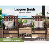 Furniture > Outdoor - Gardeon Garden Bench Chair Table Loveseat Wooden Outdoor Furniture Patio Park Charcoal Brown - Garden Yard