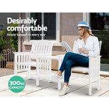 Furniture > Outdoor - Gardeon Garden Bench Chair Table Loveseat Wooden Outdoor Furniture Patio Park White - Garden Yard