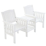 Furniture > Outdoor - Gardeon Garden Bench Chair Table Loveseat Wooden Outdoor Furniture Patio Park White - Garden Yard