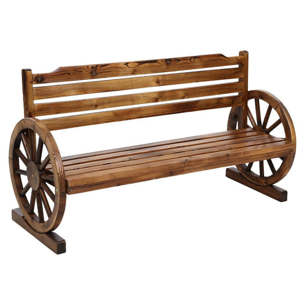 Furniture > Outdoor - Gardeon Garden Bench Wooden Wagon Chair 3 Seat Outdoor Furniture Backyard Lounge - Garden Yard