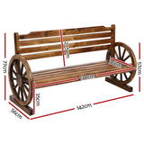 Furniture > Outdoor - Gardeon Garden Bench Wooden Wagon Chair 3 Seat Outdoor Furniture Backyard Lounge - Garden Yard