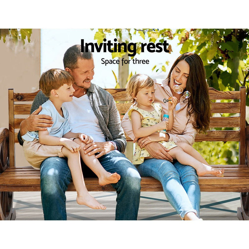 Furniture > Outdoor - Gardeon Garden Bench Wooden Wagon Chair 3 Seat Outdoor Furniture Backyard Lounge - Garden Yard