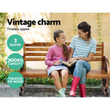 Furniture > Outdoor - Gardeon Garden Bench Wooden Wagon Chair 3 Seat Outdoor Furniture Backyard Lounge - Garden Yard