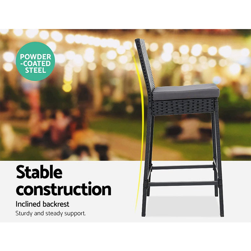 Furniture > Outdoor - Gardeon Outdoor Bar Set Table Stools Furniture Dining Chairs Wicker Patio Garden - Garden Yard