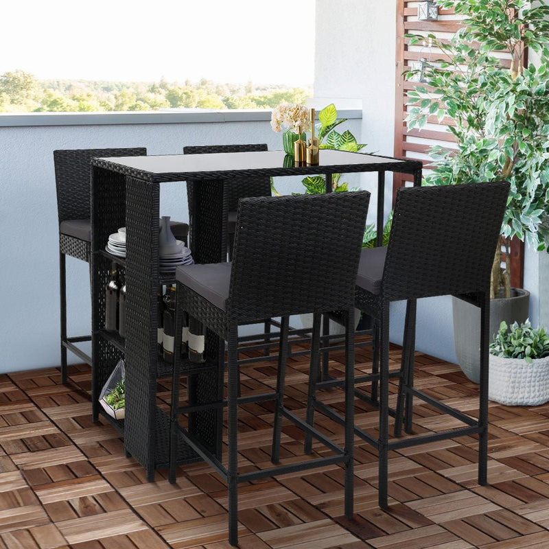 Furniture > Outdoor - Gardeon Outdoor Bar Set Table Stools Furniture Dining Chairs Wicker Patio Garden - Garden Yard