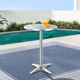 Furniture > Outdoor - Gardeon Outdoor Bar Table Indoor Furniture Adjustable Aluminium Round 70/110cm - Garden Yard