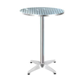 Furniture > Outdoor - Gardeon Outdoor Bar Table Indoor Furniture Adjustable Aluminium Round 70/110cm - Garden Yard
