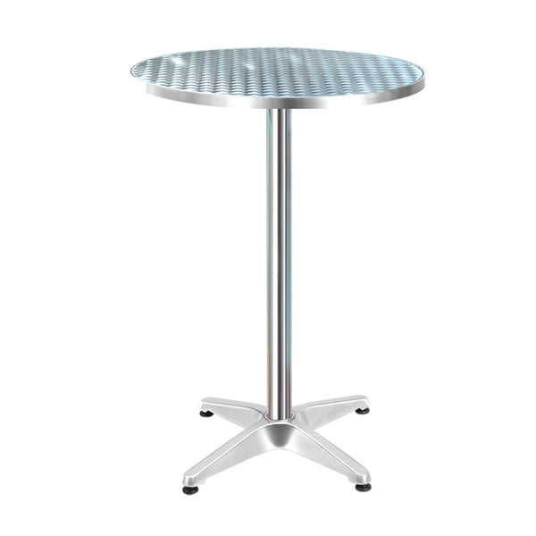Furniture > Outdoor - Gardeon Outdoor Bar Table Indoor Furniture Adjustable Aluminium Round 70/110cm - Garden Yard