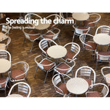 Furniture > Outdoor - Gardeon Outdoor Bar Table Indoor Furniture Adjustable Aluminium Round 70/110cm - Garden Yard