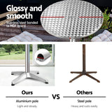 Furniture > Outdoor - Gardeon Outdoor Bar Table Indoor Furniture Adjustable Aluminium Round 70/110cm - Garden Yard