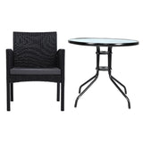 Furniture > Outdoor - Gardeon Outdoor Bistro Chairs Patio Furniture Dining Chair Wicker Garden Cushion Tea Coffee Cafe Bar Set - Garden Yard