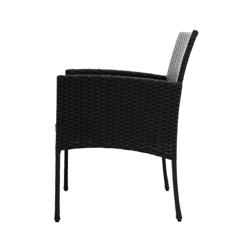 Furniture > Outdoor - Gardeon Outdoor Bistro Chairs Patio Furniture Dining Chair Wicker Garden Cushion Tea Coffee Cafe Bar Set - Garden Yard