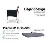 Furniture > Outdoor - Gardeon Outdoor Bistro Chairs Patio Furniture Dining Chair Wicker Garden Cushion Tea Coffee Cafe Bar Set - Garden Yard