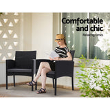Furniture > Outdoor - Gardeon Outdoor Bistro Chairs Patio Furniture Dining Chair Wicker Garden Cushion Tea Coffee Cafe Bar Set - Garden Yard