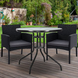 Furniture > Outdoor - Gardeon Outdoor Bistro Chairs Patio Furniture Dining Chair Wicker Garden Cushion Tea Coffee Cafe Bar Set - Garden Yard