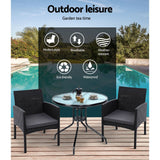 Furniture > Outdoor - Gardeon Outdoor Bistro Chairs Patio Furniture Dining Chair Wicker Garden Cushion Tea Coffee Cafe Bar Set - Garden Yard