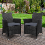 Furniture > Outdoor - Gardeon Outdoor Dining Chairs Patio Furniture Wicker Garden Cushion Idris 2PC - Garden Yard