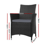 Furniture > Outdoor - Gardeon Outdoor Dining Chairs Patio Furniture Wicker Garden Cushion Idris 2PC - Garden Yard