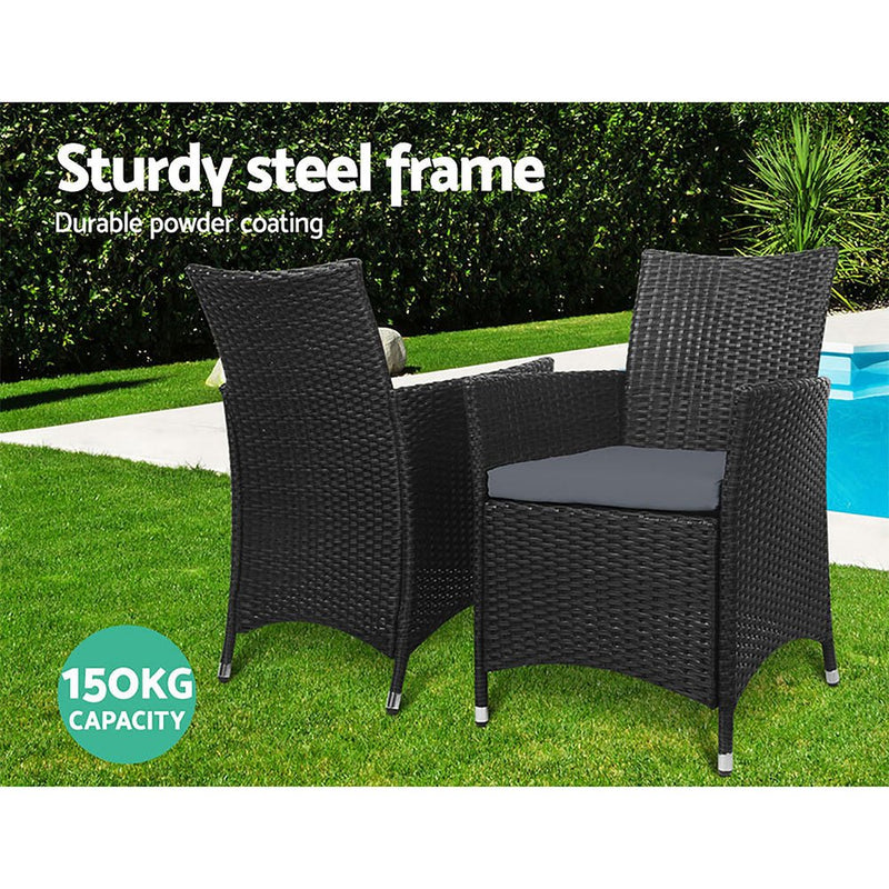 Furniture > Outdoor - Gardeon Outdoor Dining Chairs Patio Furniture Wicker Garden Cushion Idris 2PC - Garden Yard