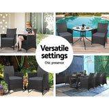 Furniture > Outdoor - Gardeon Outdoor Dining Chairs Patio Furniture Wicker Garden Cushion Idris 2PC - Garden Yard