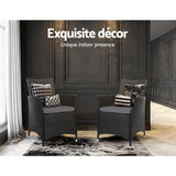 Furniture > Outdoor - Gardeon Outdoor Dining Chairs Patio Furniture Wicker Garden Cushion Idris 2PC - Garden Yard