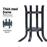 Furniture > Outdoor - Gardeon Outdoor Dining Table Bar Setting Steel Glass 70CM - Garden Yard
