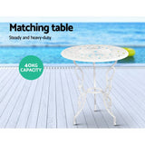 Furniture > Outdoor - Gardeon Outdoor Furniture Chairs Table 3pc Aluminium Bistro White - Garden Yard