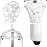 Furniture > Outdoor - Gardeon Outdoor Furniture Chairs Table 3pc Aluminium Bistro White - Garden Yard