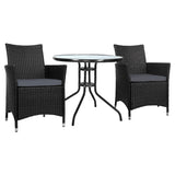 Furniture > Outdoor - Gardeon Outdoor Furniture Dining Chair Table Bistro Set Wicker Patio Setting Tea Coffee Cafe Bar Set - Garden Yard